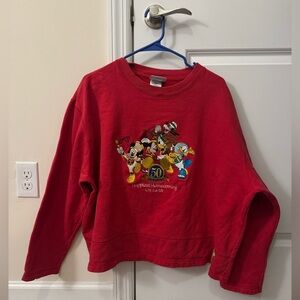 Disneyland 50th Anniversary Cropped Crewneck Sweatshirt Women's Size XXL